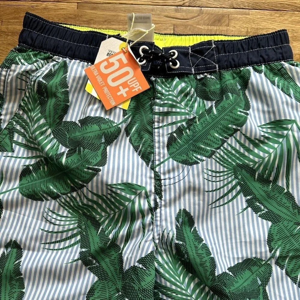 NWT Shade Critters Tropical Palm Leaf Swim‎ Trunks Size XL